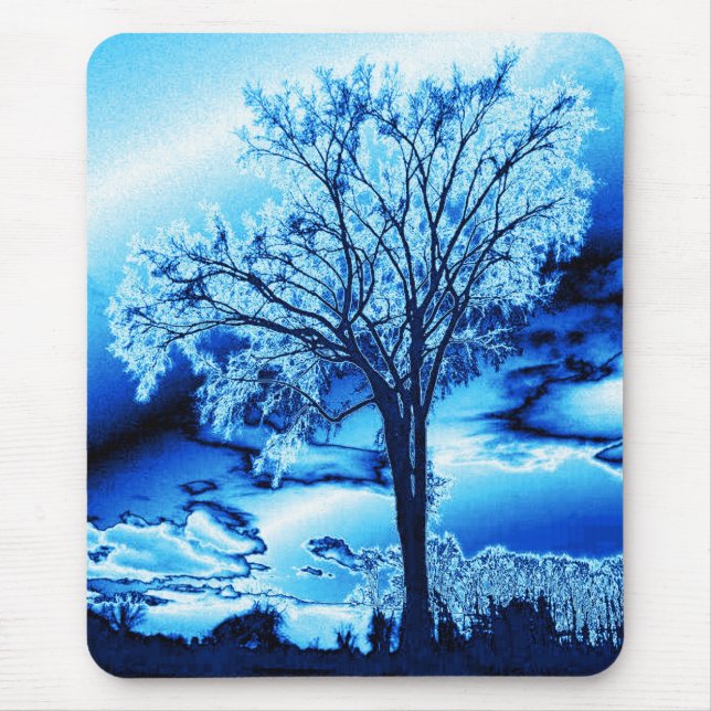 Tapis De Souris Arbre dans le pavé de souris bleu glace (Devant)