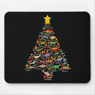 Tapis De Souris Arbre de Noël dinosaure Dino Trex paléontologue X