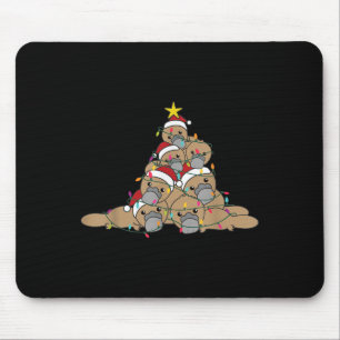 Tapis De Souris Arbre de Noël d'ornithorynque Animaux de Noël drôl