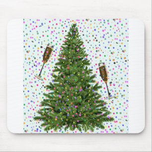 Tapis De Souris arbre de noël du champagne