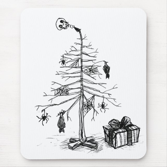 Tapis De Souris Arbre de Noël gothique (Devant)