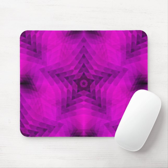 Tapis De Souris Arbre de Noël Silhouette & Étoile violette Dégradé (Avec souris)