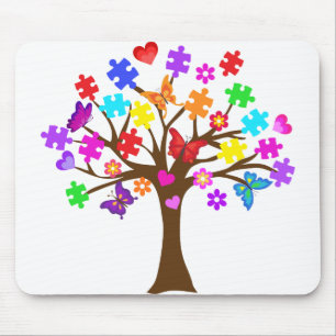 Tapis De Souris Arbre de sensibilisation sur l'autisme