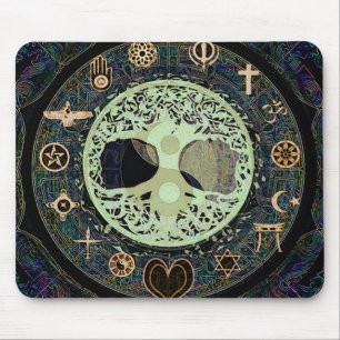 Tapis De Souris Arbre de Yin Yang de la vie vivant paisible