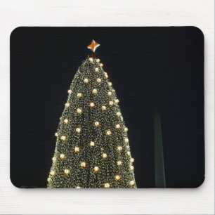 Tapis De Souris Arbre national de Noël et Monument de Washington l