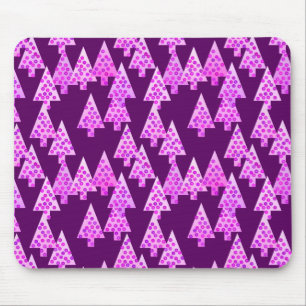 Tapis De Souris Arbres de Noël de fleurs modernes - améthyste viol