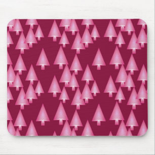 Tapis De Souris Arbres de Noël métalliques modernes - rose & vin