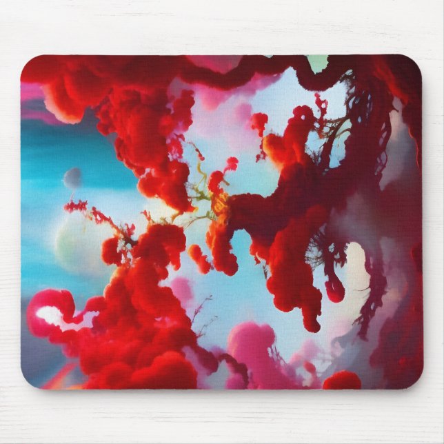 Tapis De Souris arbres rouges Abstraits (Devant)