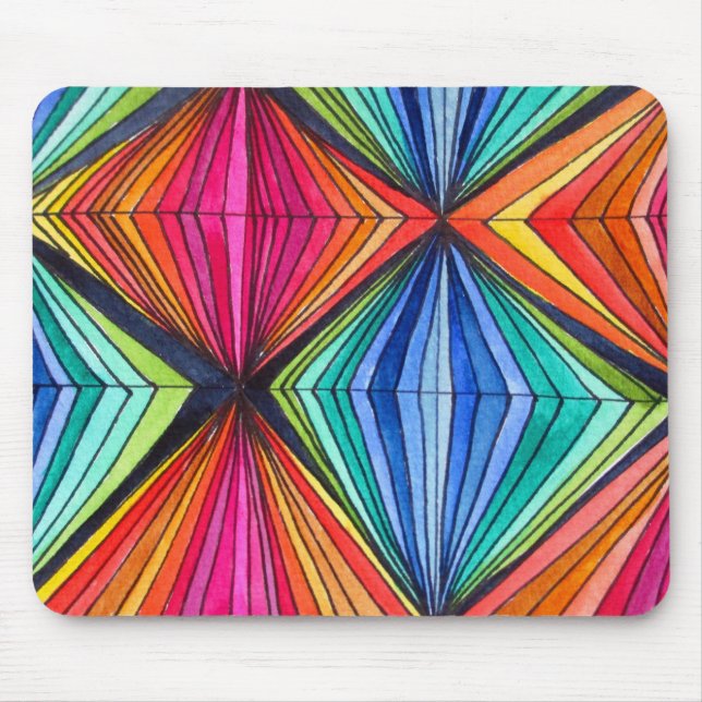 Tapis De Souris Arc-en-ciel - Art optique géométrique (Devant)