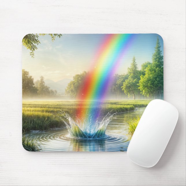Tapis De Souris Arc-en-ciel dans un ruisseau (Avec souris)
