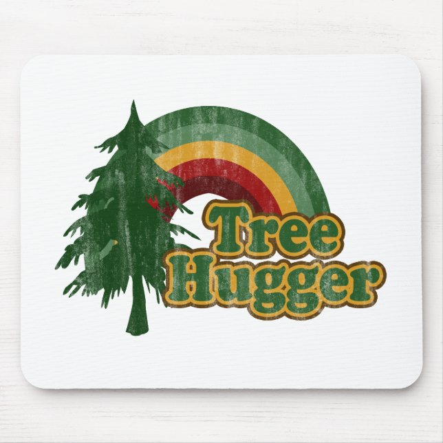 Tapis De Souris Arc-en-ciel de hippie de Hugger d'arbre (Devant)