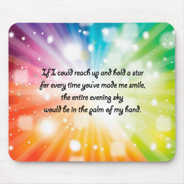 Tapis De Souris Arc-en-ciel heureux inspiré d'étoile de citation (Devant)
