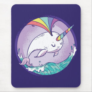 Tapis De Souris Arc-en-ciel Narwhal