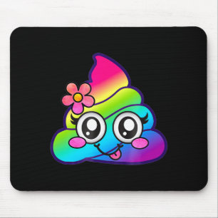 Tapis De Souris Arc-en-ciel Op Emoji Licorne Mignonne O Fleur Idio