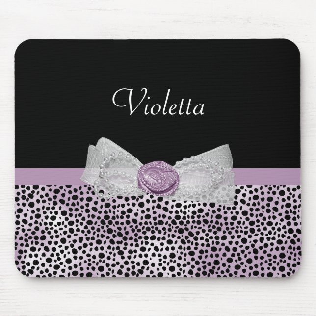 Tapis De Souris Arc Girly et nom d'impression pourpre féminin de (Devant)