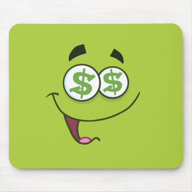 Tapis De Souris Argent heureux Emoji (Devant)