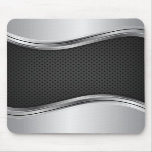 Tapis De Souris Argent métallisé noir moderne