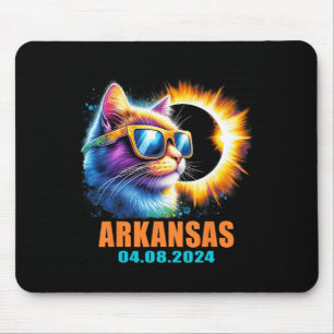 Tapis De Souris Arkansas Total Éclipse Solaire 2024 Cat Éclips Sol