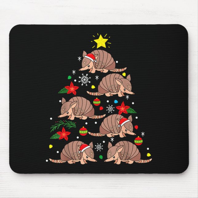 Tapis De Souris Armadillo Christmas Ornament Tree Funny Zookeeper  (Devant)