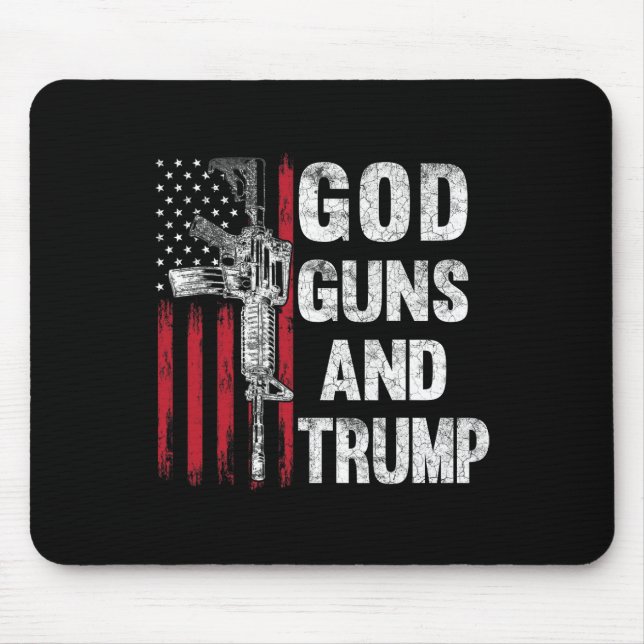 Tapis De Souris Armes À Feu Et Trump 2ème Amendement Drapeau Ar15  (Devant)