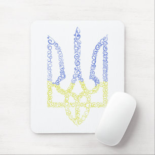 Tapis De Souris Armoiries de l'Ukraine trident motif de la spirale