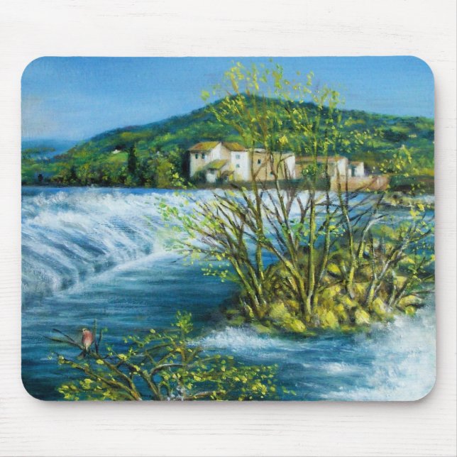 Tapis De Souris ARNO RIVER À ROVEZZANO Florence Paysage toscan (Devant)