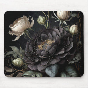 Tapis De Souris Arrangement gothique Rose Fleur noire