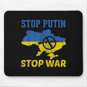 Tapis De Souris Arrêter Poutine Arrêter La Guerre Avec L'Ukraine L