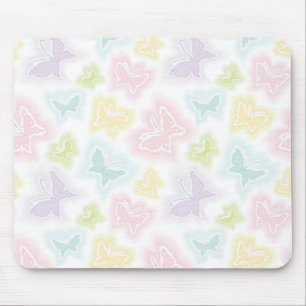 Tapis De Souris Arrière - plan avec des papillons dans l'aquarell