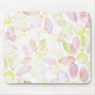 Tapis De Souris Arrière - plan conçu de fleur d'aquarelle, textu
