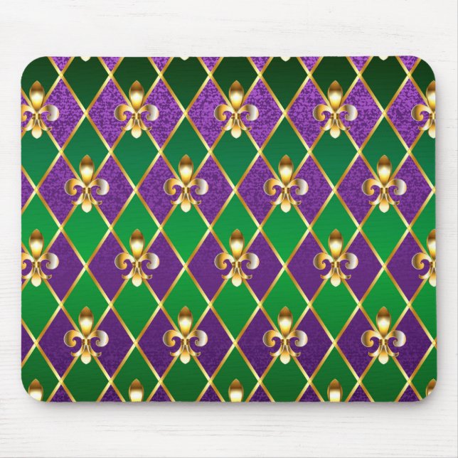 Tapis De Souris Arrière - plan de bijoux Mardi Gras (Devant)