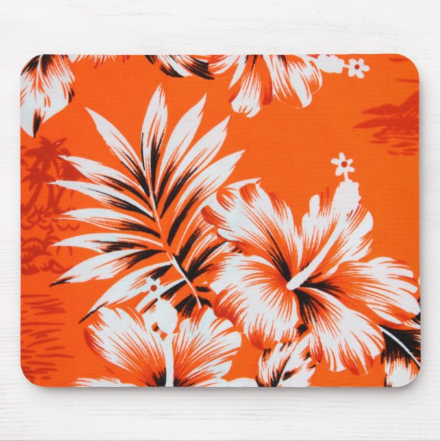 Tapis De Souris Arrière - plan hawaïen de fleur de ketmie (Devant)