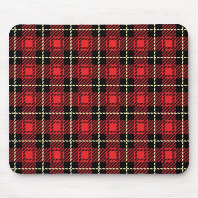 Tapis De Souris Arrière - plan rouge de plaid (Devant)