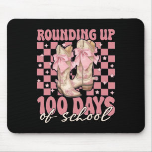 Tapis De Souris Arrondi à 100 jours d'école Rose Coquette Bow T