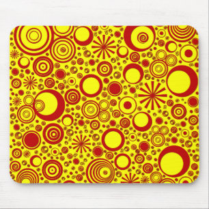 Tapis De Souris Arrondi, Cartouche de souris d'ordinateur jaune-ro