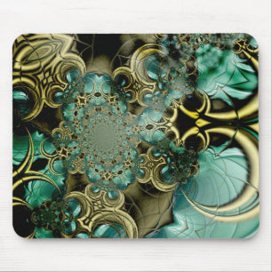 Tapis de souris Art abstrait Métal Or Turquoise Ve