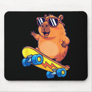 Tapis De Souris Art d'amant d'animaux détendus de capybara mignon
