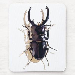 Tapis De Souris Art d'aquarelle d'insecte "de scarabée de mâle"