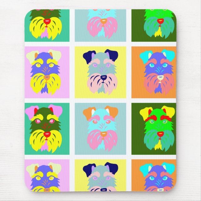 Tapis De Souris Art de bruit de Schnauzer (Devant)