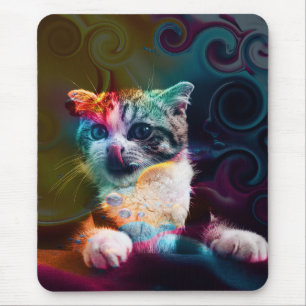 TAPIS DE SOURIS ART DE CHAT COLORÉ TENDANCE DRÔLE