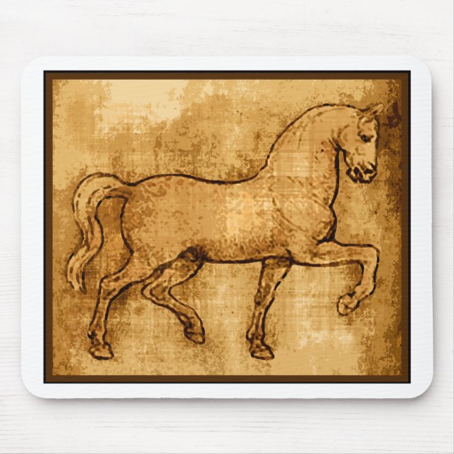 Tapis De Souris Art de cheval de Leonardo da Vinci (Devant)