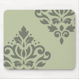 Tapis De Souris Art de damassé de rouleau I DK sur lt Green