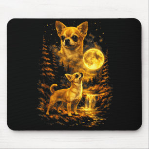 Tapis De Souris art de nuit de lune de Chihuahua chihuahua hurlant
