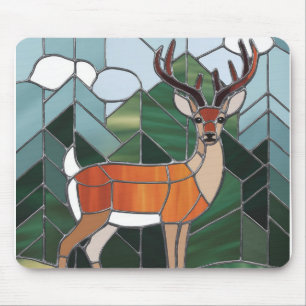 Tapis De Souris Art de verre coloré, style de cerf en verre coloré