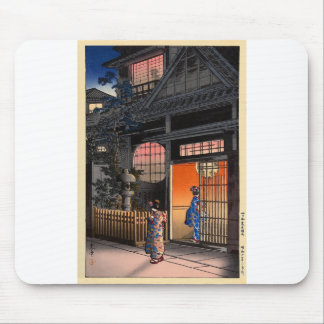 Tapis De Souris Art de village de nuit de kasamatsu de Japonais