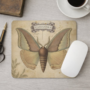 Tapis De Souris Art d'entomologie victorien vintage papillon de nu