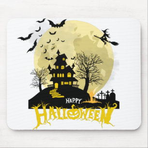 Tapis De Souris Art d'Halloween Citrouille effrayant Amusement é
