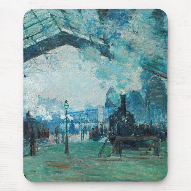 Tapis De Souris Art du voyage ferroviaire français de Claude Monet (Devant)