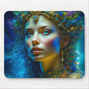 Tapis De Souris Art fantastique éthéré de princesse déesse et bijo