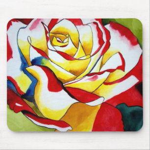 Tapis De Souris Art floral aquarelle originale Tea Rose